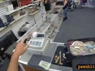Erotic latina gives head and gets fucked at the pawnshop